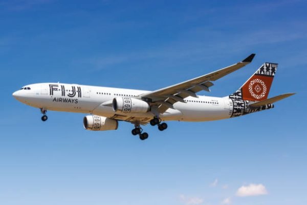 Los Angeles, California – April 12, 2019: Fiji Airways Airbus A330-200 airplane at Los Angeles airport (LAX) in the United States.