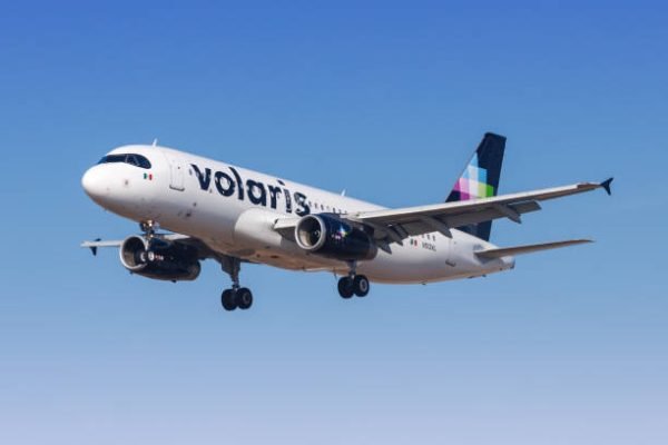Los Angeles, United States - October 10, 2024: Volaris Airbus A320 airplane at Los Angeles International Airport, United States.